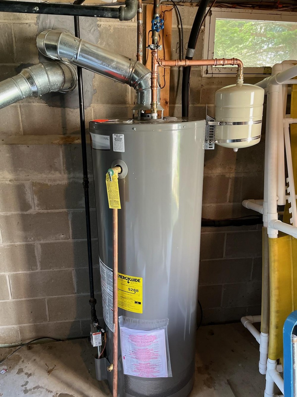 50 gallon bradford white water heater install replacement edison nj